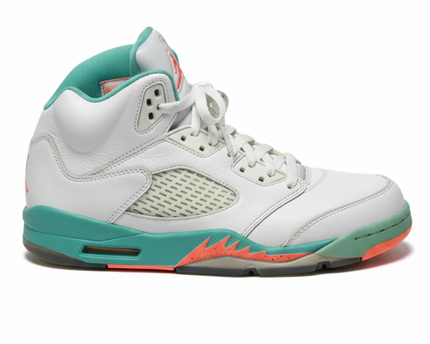 Jordan White/Teal/Orange Air Jordan 5 Retro GS Sneakers