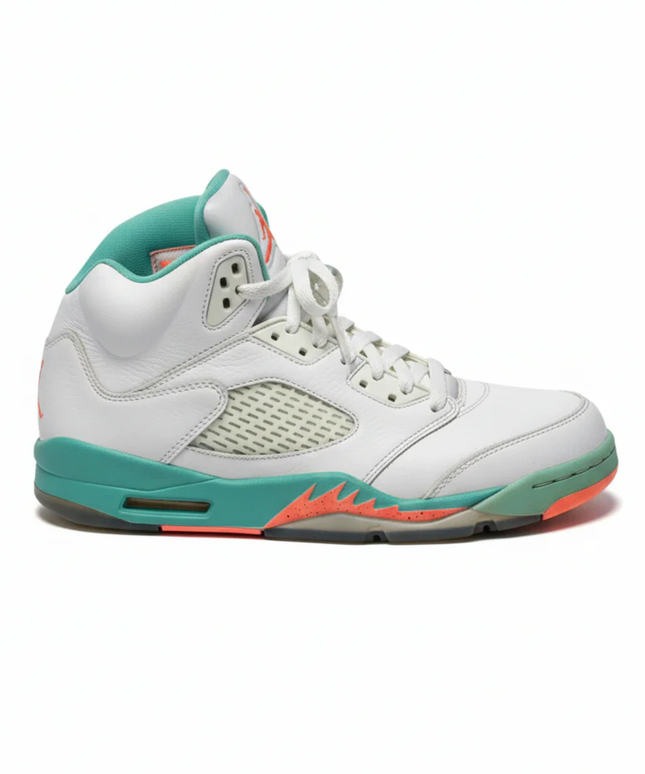 Jordan White/Teal/Orange Air Jordan 5 Retro GS Sneakers