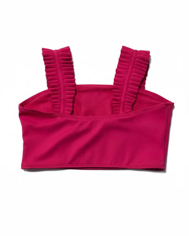 HABITUAL girl Pink Ruffle Strap Crop Top