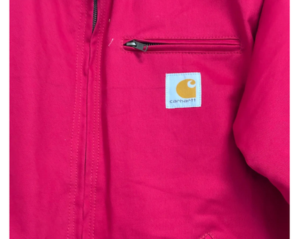 Reworked Carhartt Red Detroit Style Workwear Jacket
