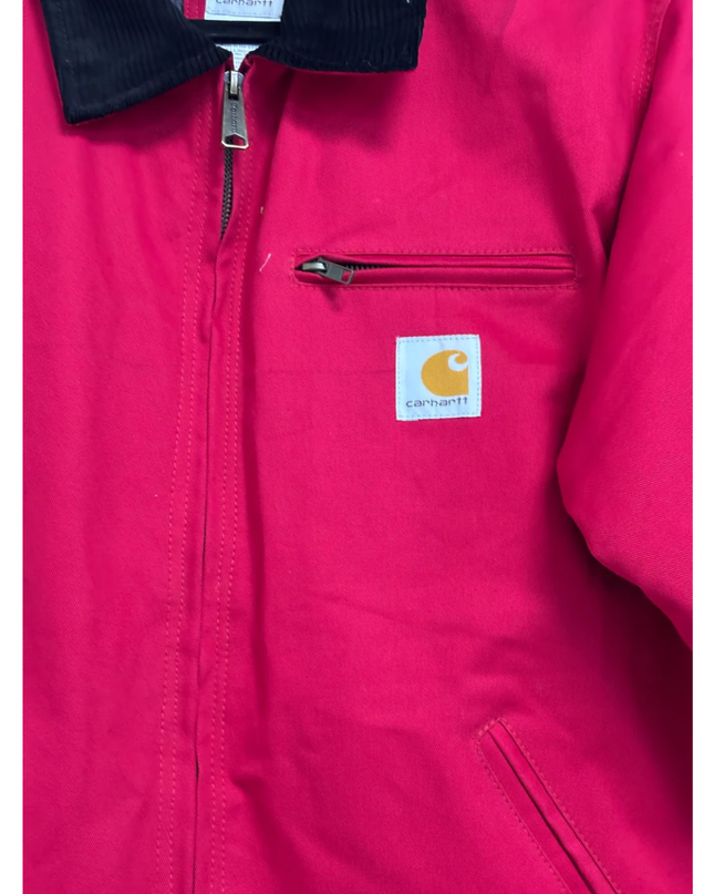 Reworked Carhartt Red Detroit Style Workwear Jacket