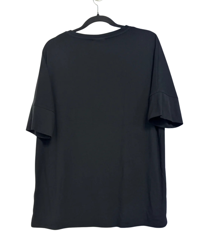 Choice Black Relaxed Fit Short Sleeve Viscose Top