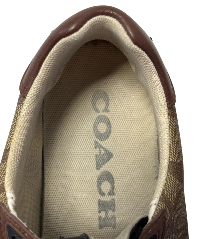 Coach Brown Signature Monogram Low-Top Sneakers