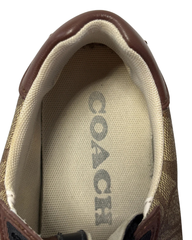 Coach Brown Signature Monogram Low-Top Sneakers