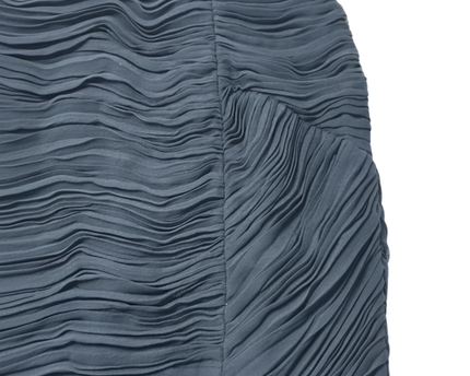 Burberry Navy Blue Ruched Pencil Skirt