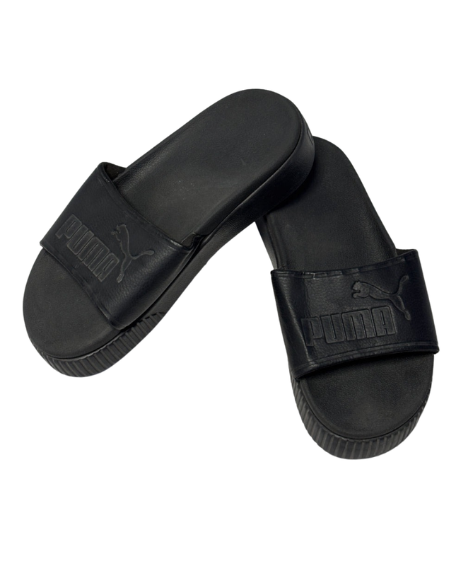 Puma Black Platform Slides Sandals