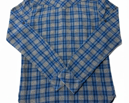 Mills Brothers Blue Checkered Western Flannel Shirt
