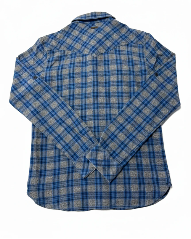 Mills Brothers Blue Checkered Western Flannel Shirt