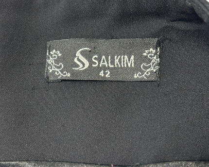 Salkim Black Embellished High-Low Flared Skirt