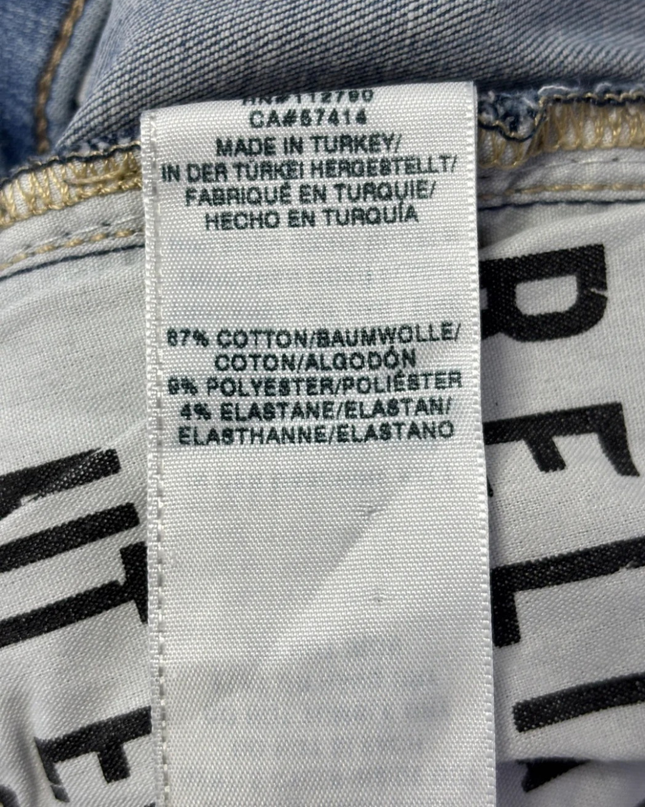 True Religion Blue Rocco Relaxed Skinny Distressed Jeans