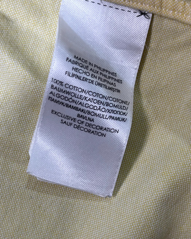 Ralph Lauren Classic Yellow Long Sleeve Button Down Shirt