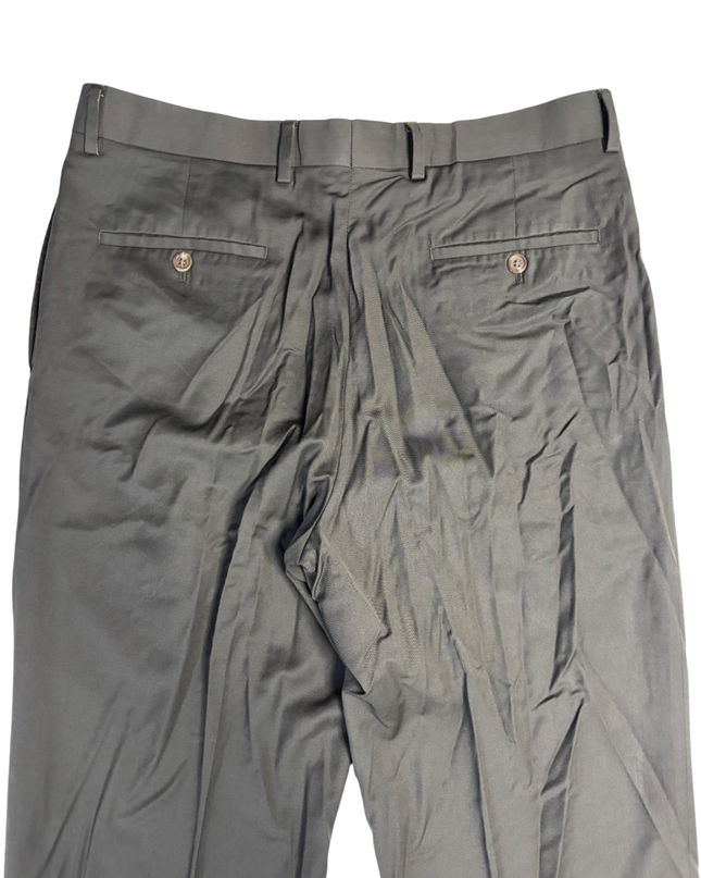 Lauren Ralph Lauren Olive Green Wool Cashmere Blend Pleated Trousers