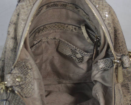 Michael Kors Beige Snakeskin Embossed Shoulder Bag