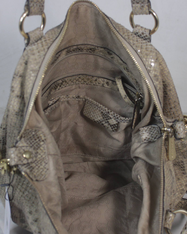 Michael Kors Beige Snakeskin Embossed Shoulder Bag