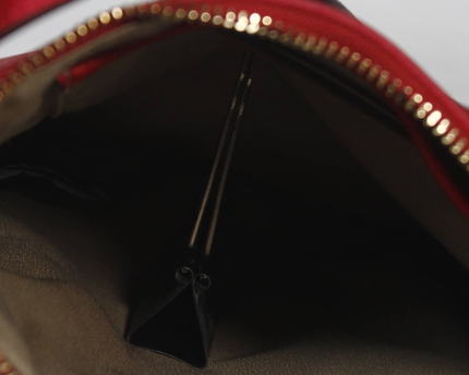 Lauren Ralph Lauren Red Pebbled Leather Crossbody Bag