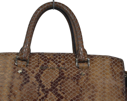 Michael Kors Brown Snakeskin Print Satchel Bag