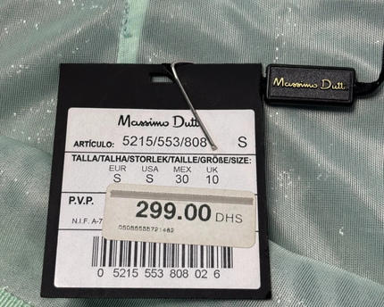 Massimo Dutti Silver Sequin Mini Skirt W/TAG