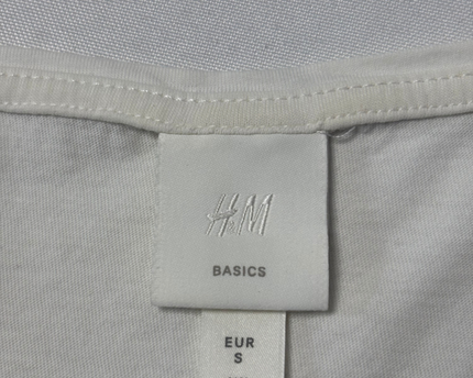 H&M White Scoop Neck Cotton T-Shirt