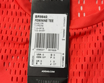 Adidas Red Climacool Performance Mesh T-Shirt W/Tags