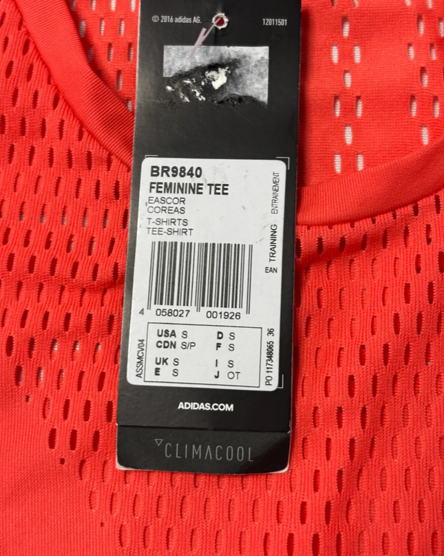 Adidas Red Climacool Performance Mesh T-Shirt W/Tags