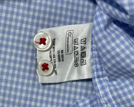 Tommy Hilfiger Light Blue Gingham Check Slim Fit Long Sleeve Shirt