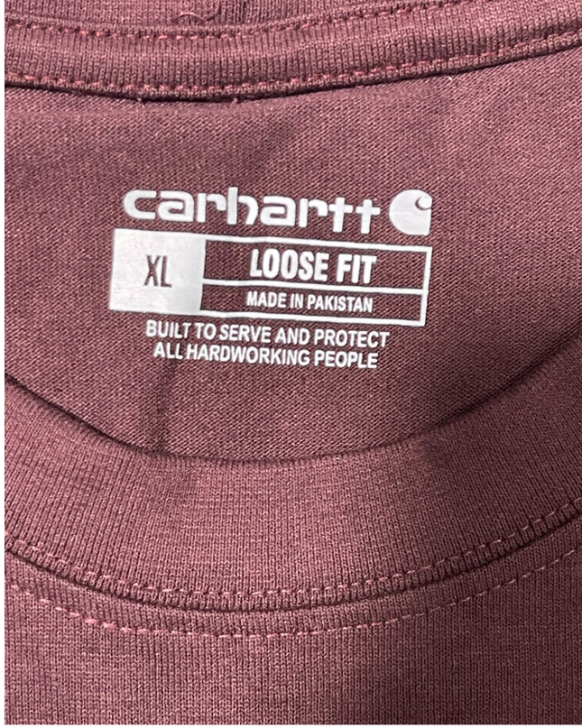 Carhartt Burgundy Heavyweight Loose Fit Pocket T-Shirt W/Tags
