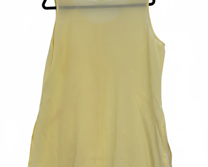 Canda Yellow Sleeveless Embroidered Button-Down Blouse