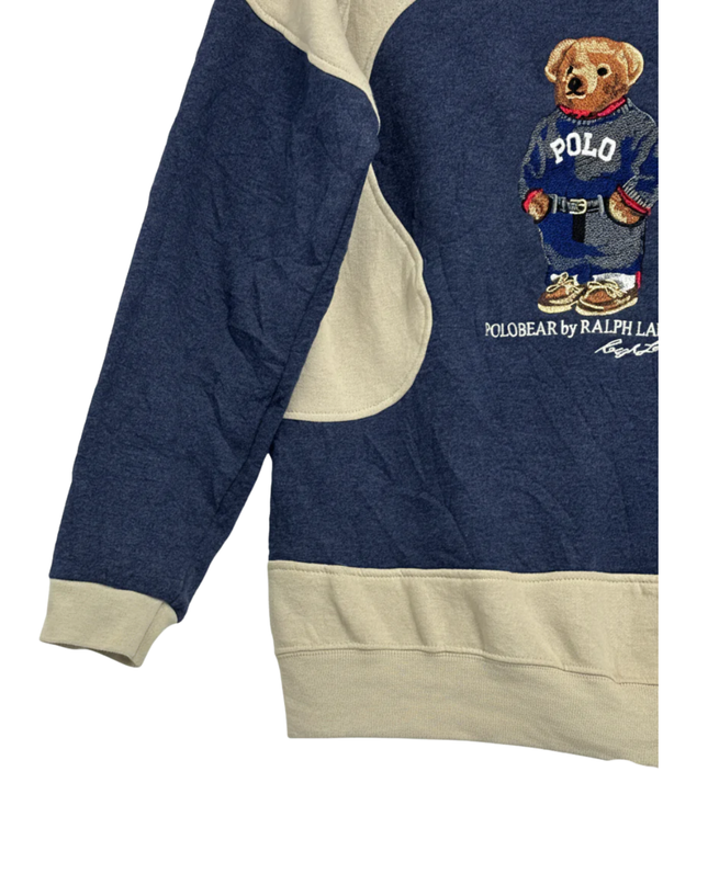 Reworked Polo Ralph Lauren Polo Bear Navy Blue/Beige Sweatshirt