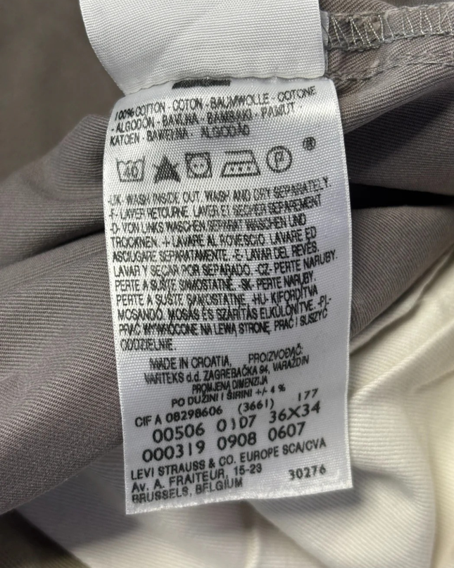 Levi's Grey 506 Straight Fit Cotton Trousers