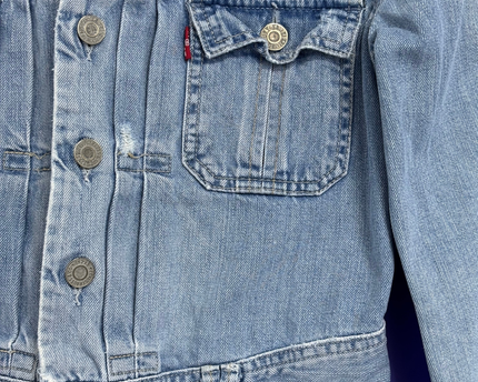 Levi's Light Blue Cropped Denim Trucker Jacket