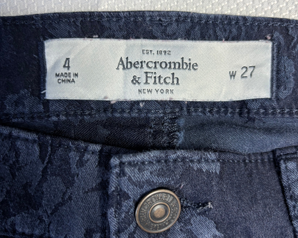Abercrombie & Fitch Navy Blue Floral Skinny Jeans