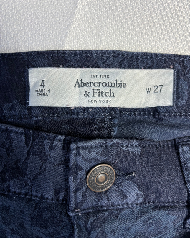 Abercrombie & Fitch Navy Blue Floral Skinny Jeans