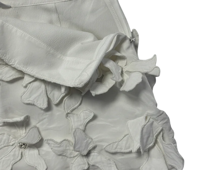 Zara White 3D Floral Applique Mini Skirt