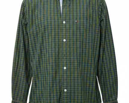 Tommy Hilfiger Green Plaid Long-Sleeve Button-Down Shirt