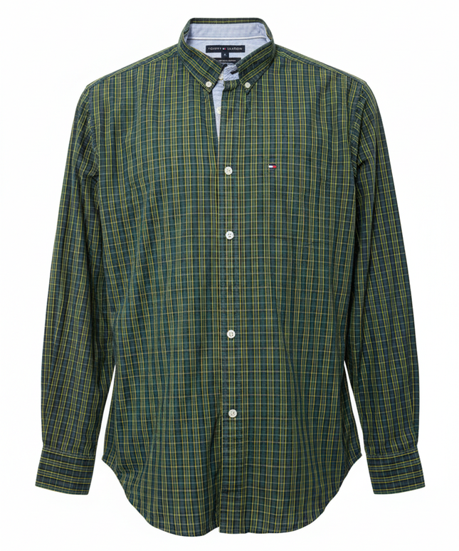 Tommy Hilfiger Green Plaid Long-Sleeve Button-Down Shirt