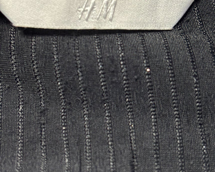 H&M Black Metallic Striped Ribbed Midi Skirt