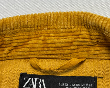 Zara Mustard Yellow Oversized Corduroy Jacket