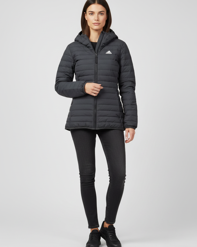Adidas Black Hooded Puffer Down Jacket