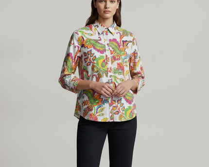 Ralph Lauren Multicolor Paisley Floral Cotton Shirt