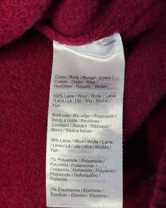 Lacoste Burgundy Classic Fit Crewneck Knit Sweater