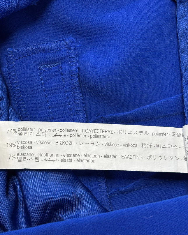 Zara High-Waisted Blue with Button Detail Tapered Trousers
