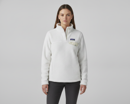 Patagonia White Re-Tool Snap-T Fleece Pullover Sweatshirt