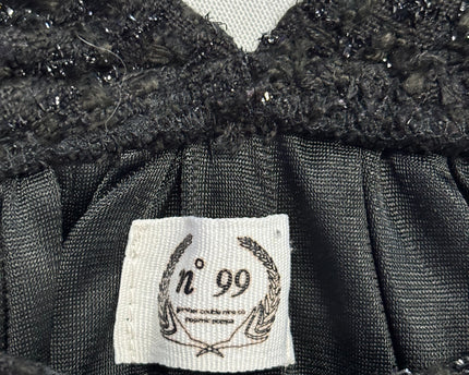n° 99 Black Embellished Tweed Shimmer Mini Dress