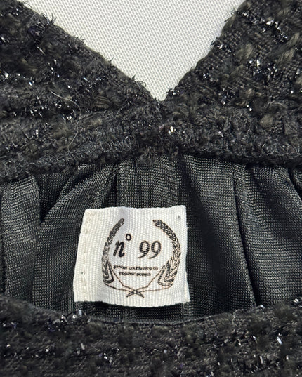 n° 99 Black Embellished Tweed Shimmer Mini Dress