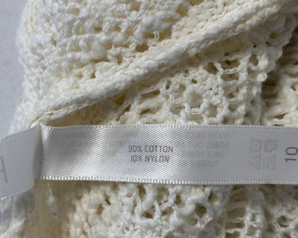 PS From Aeropostale Cream Hooded Pointelle Knit Open Cardigan