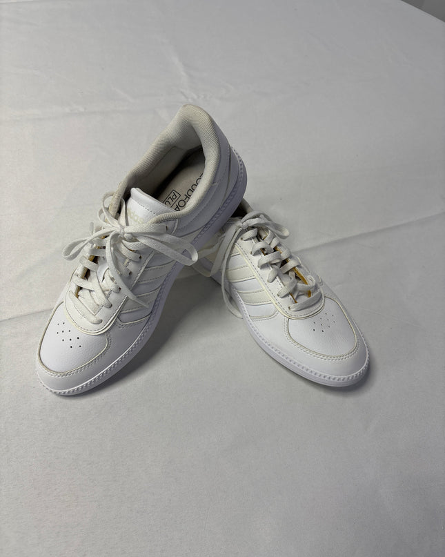Adidas White Cloudfoam Plus Three-Stripes Sneakers