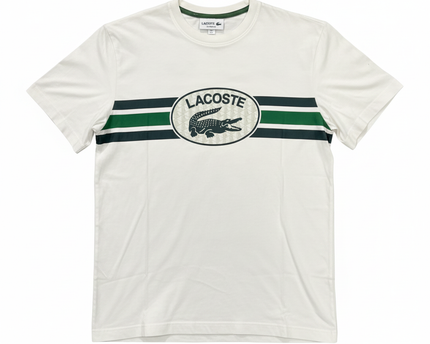 Lacoste White Relaxed Fit Graphic T-Shirt