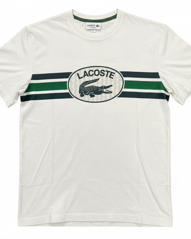 Lacoste White Relaxed Fit Graphic T-Shirt