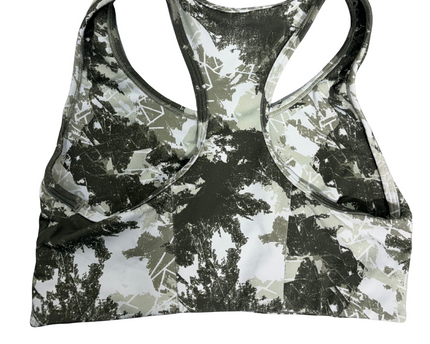 Gymshark Camo Print Racerback Sports Top – Green/White - S