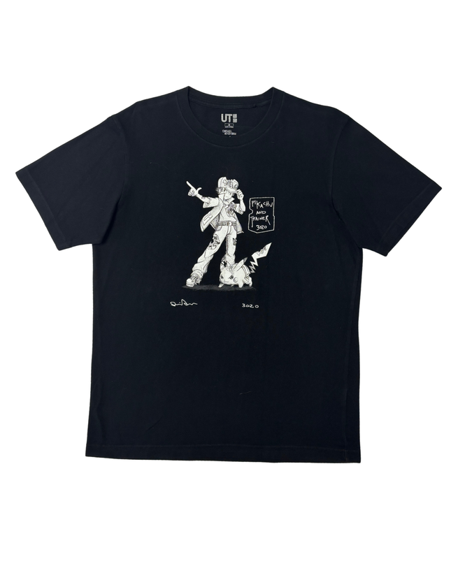 UNIQLO UT x Pokémon Pikachu and Trainer 3020 Graphic Black T-Shirt